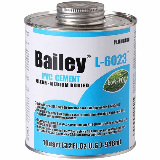 Клей 237ml Bailey для ПВХ труб (19664)