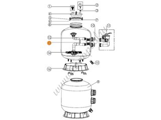 Фиксатор трубы диффузора с трубой коллектора фильтра S700-S1200 Emaux (01101065/01111090/4110000990)