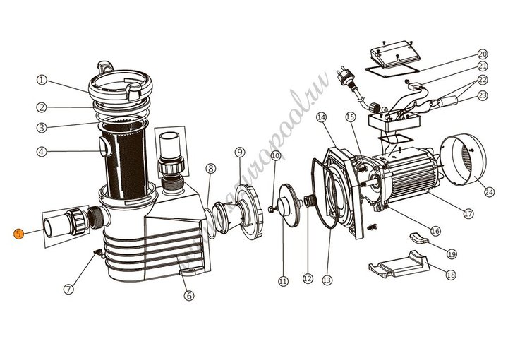 Насос 1,1кВт 220В E-Turbo ET100 Emaux 9022402