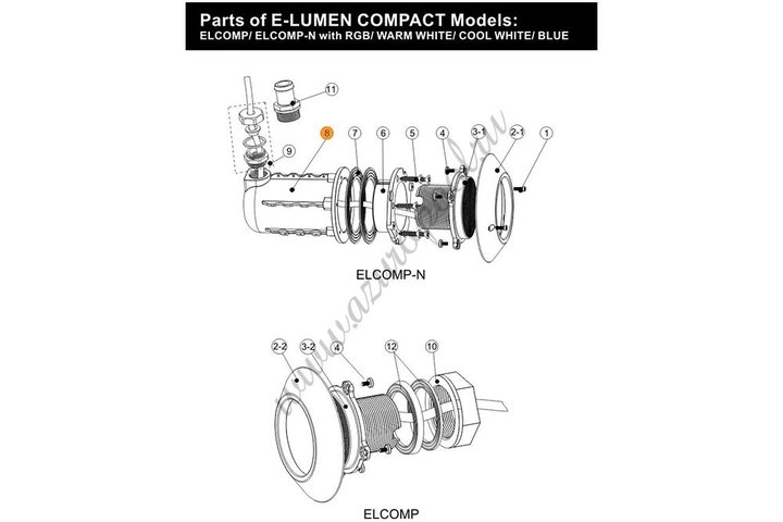 Ниша закладная (универсал) прожектора E-Lumen Compact-N Emaux 01050133