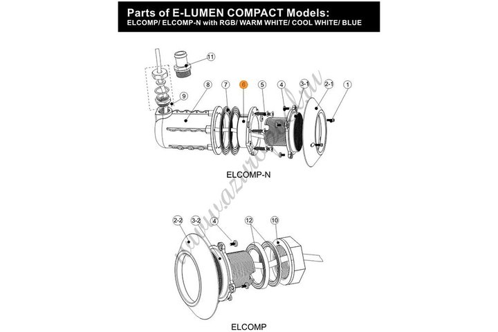 Фланец ниши прожектора E-Lumen Compact-N Emaux 01050143