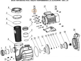 Болт M8 насоса SGE Mayer Schwimmbad LX J21020096