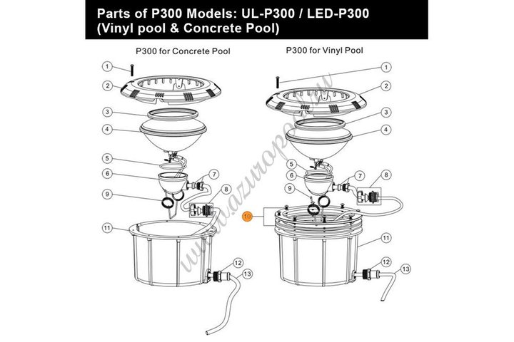 Установ.комплект к прожектору Emaux UL-P300V 89040304/E040305