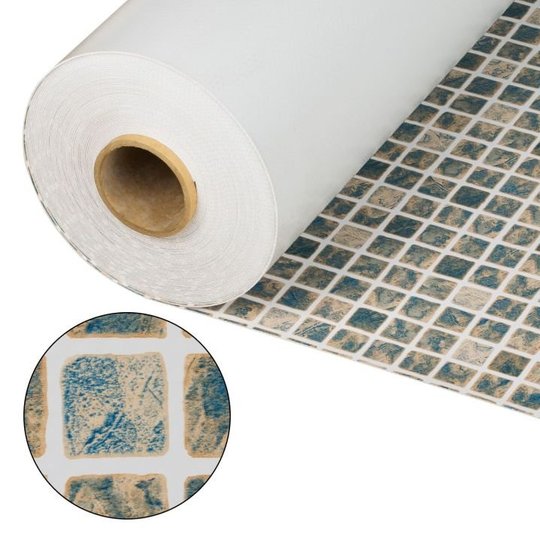 Пленка ПВХ (лайнер)(мозаика неразмытая песочная) Cefil Mediterraneo Sable 1.65x25.2 м (41,58м.кв)