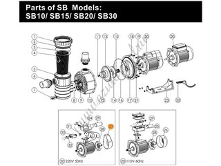 Кожух вентилятора насоса SB -15 Emaux (01031009)