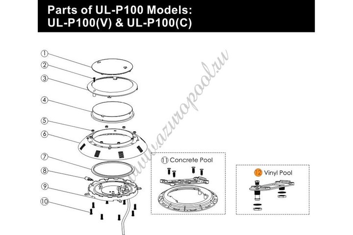 Установ.комплект к прожектору Emaux (Opus) LED P-100 (пленка) 89044501/Е040202