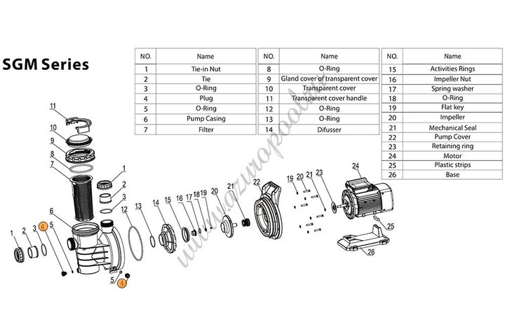 Винт  насоса  Mayer Schwimmbad LX J71050004