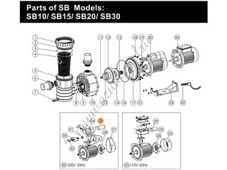 Насос 1,1кВт 220В E-Turbo ET100 Emaux 9022402