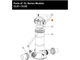 Крышка с гайкой автохлоратора Emaux CL-01 (89440204/E130204)