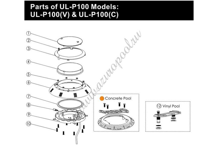 Комплект для крепления прожектора Emaux (Opus) LED P-100 (бетон) 89040203