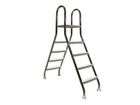 Лестница двухсторонняя 4+4 ст. 125 см, MARKOPOOL (площадка, нерж.сталь и пластик) AISI-304