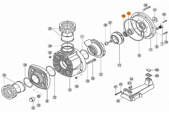 Сальник (компл.2шт.) насоса KA/KAP/KAN  Kripsol RKA 200.A/RPUM1415.02R